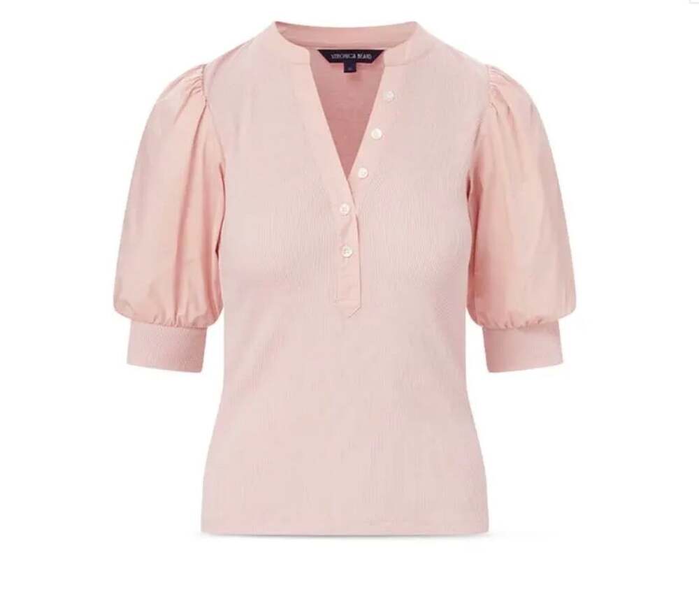 Elie Tahari 
Coralee Puff-Sleeve Tee - Pink Clay